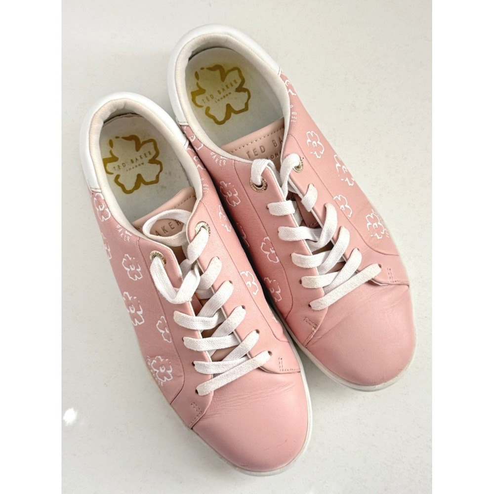 Ted Baker London Taliy Sneakers in Dusky-Pink Floral Trainers Size 8 - Picture 2 of 11